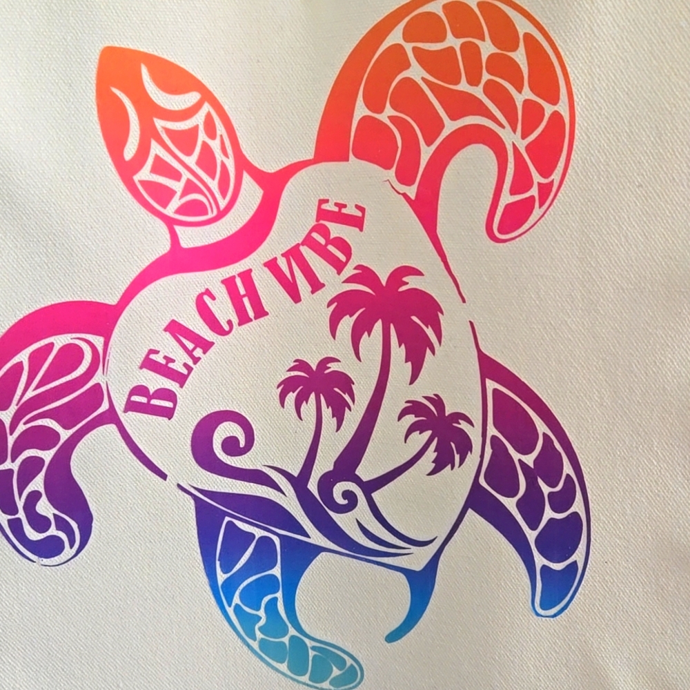 Beach Vibe Sea Turtle Tote Bag NWOT New Without Tags Vacation Travel Sun Sand